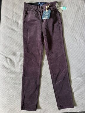 NWT Democracy Absolution Straight Leg Corduroy Pants Women's Size 0 Purple